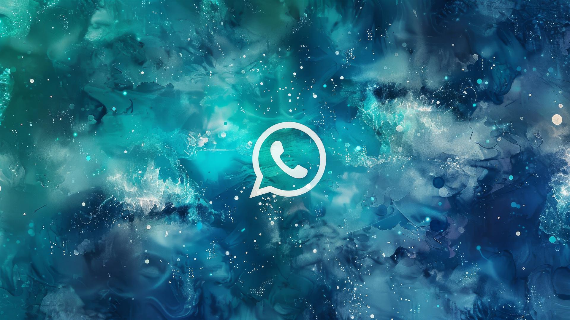 Classic watercolor design with sparkles on Whatsapp background