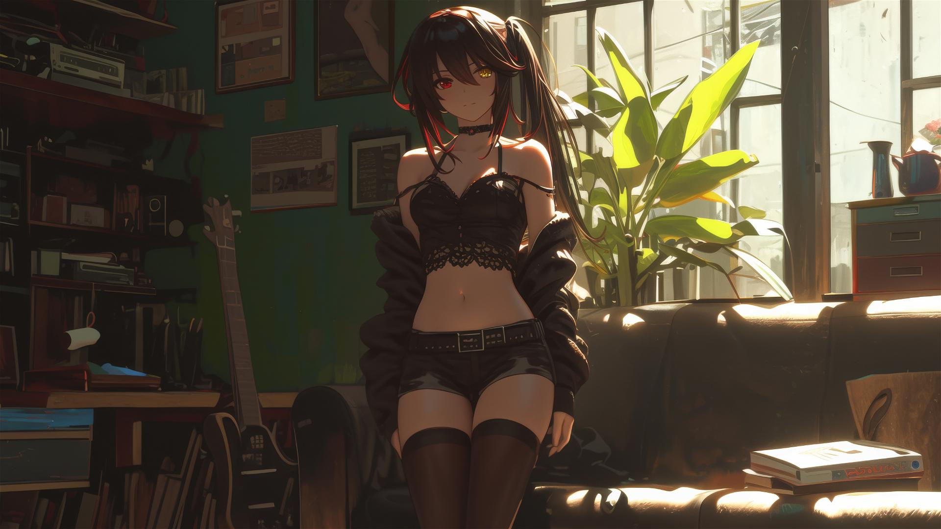 Kurumi Tokisaki as 2B in moonlit apartment