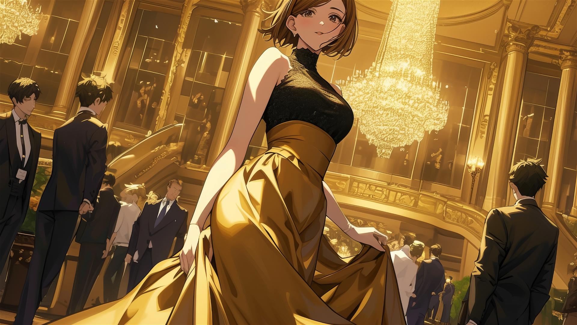 Nobara Kugisaki from Jujutsu Kaisen at a Tokyo gala in a historic mansion