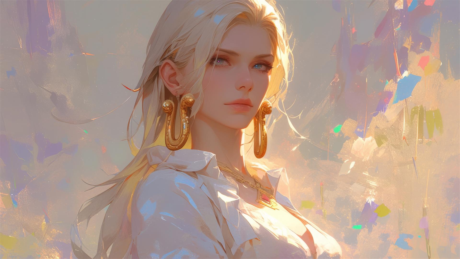 Boa Hancock from One Piece, strolling in an art gallery under soft lights
