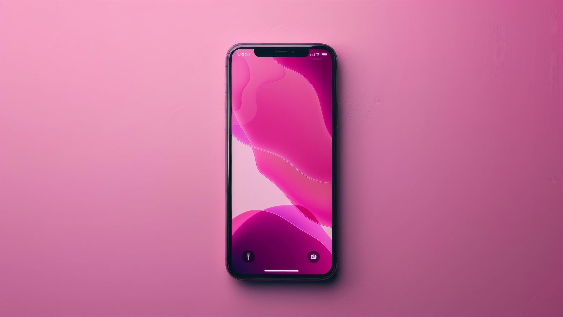 Soft pink hue backdrop with minimalist design elements for phone
