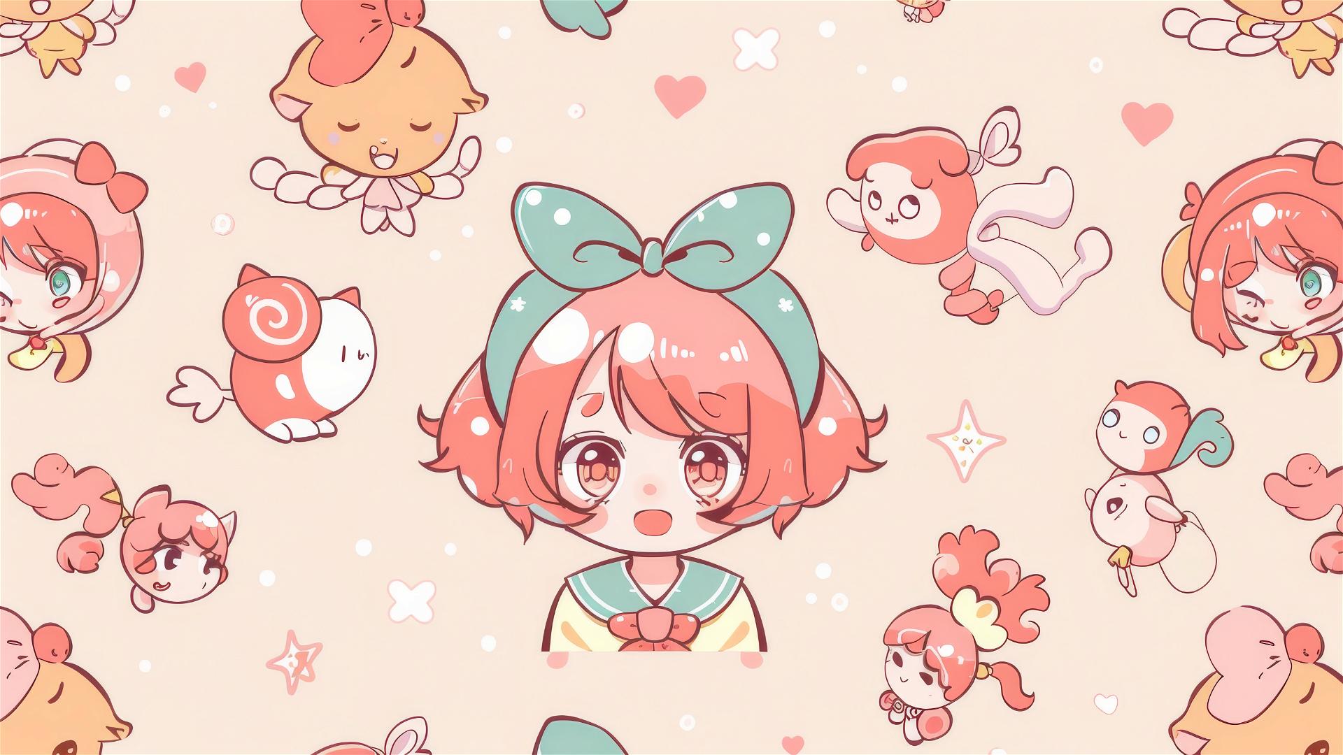 Cute anime character pattern