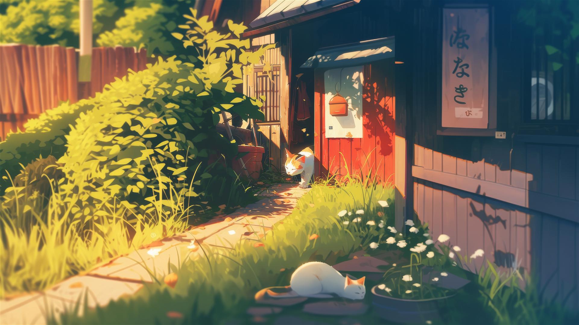 cute cat playing in yard
