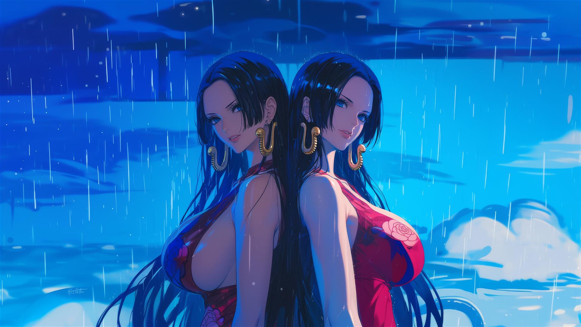 Two Boa Hancock characters from One Piece
