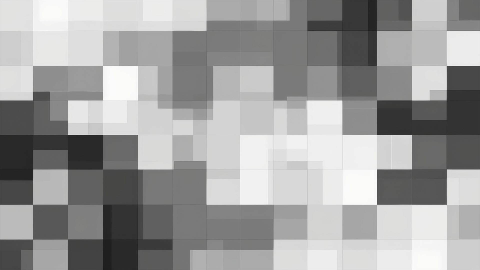 pixelated black and white squares in endercore style with animated gif elements