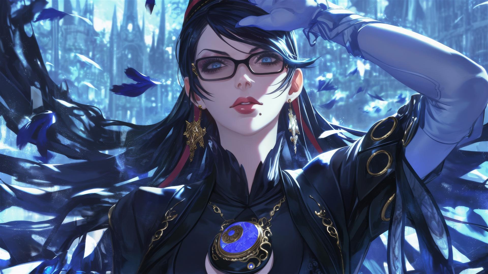 Bayonetta character illustration, dynamic pose