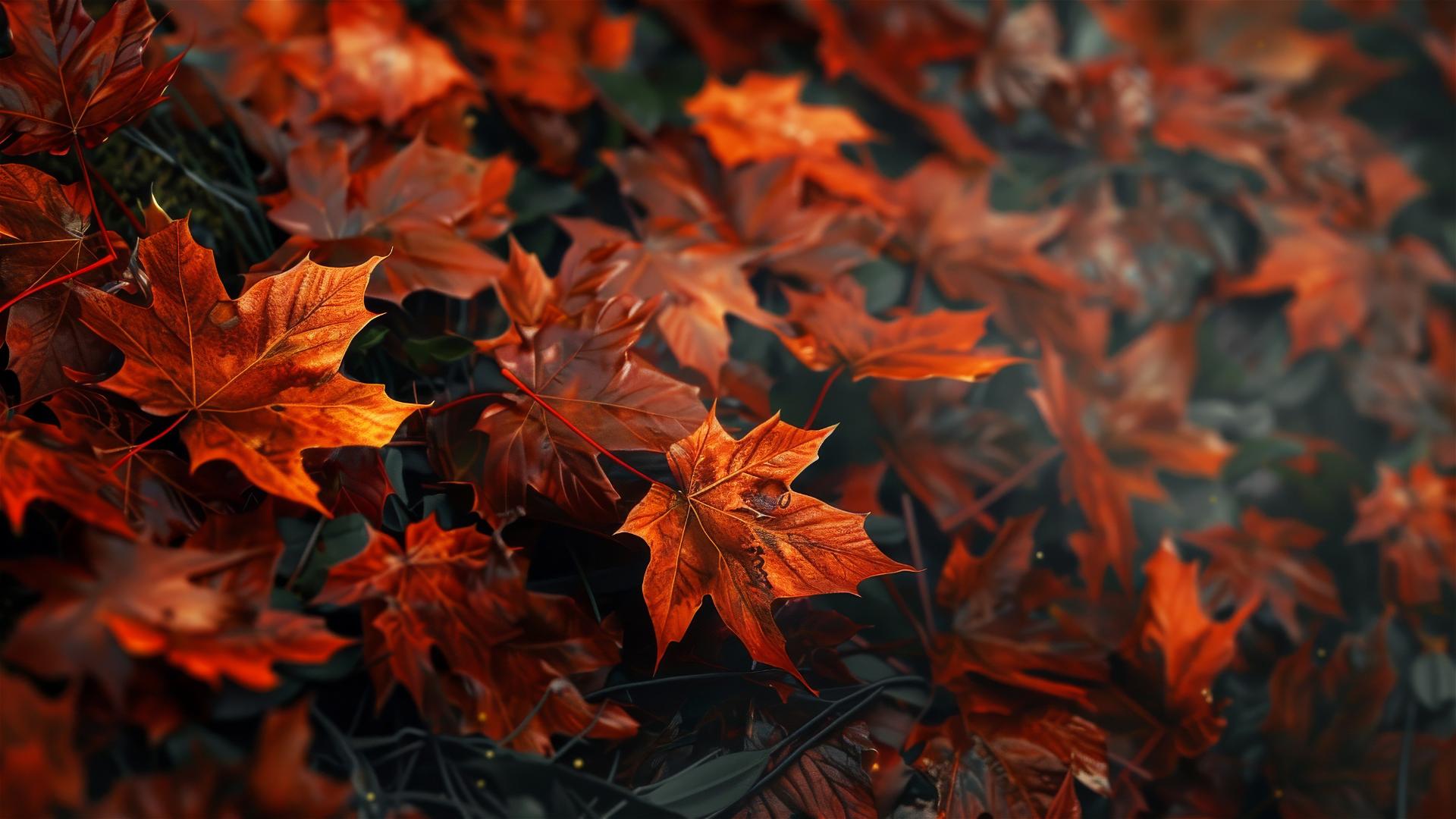 Aesthetic autumn background with vibrant fall colors in 4K resolution