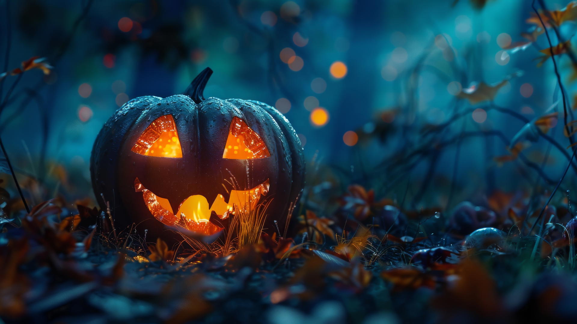 Spooky Halloween background with eerie elements