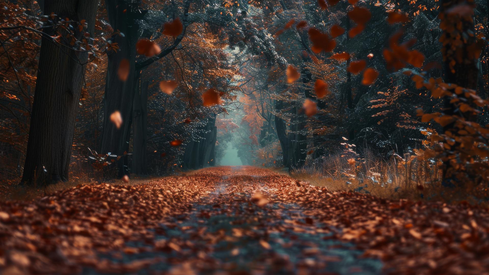 Aesthetic Autumn leaves in 4K resolution