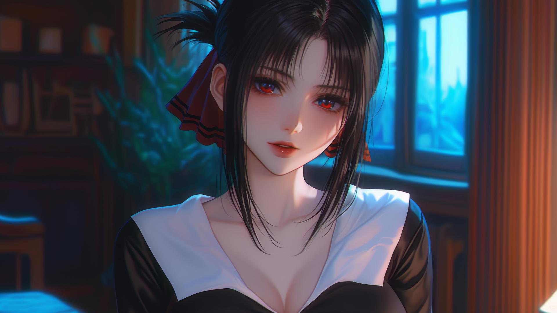 Kaguya Shinomiya with red eyes