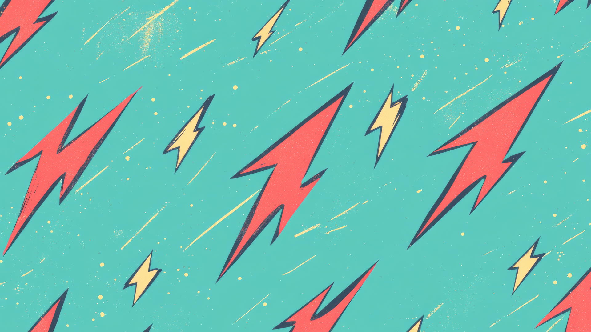 dynamic preppy wallpaper with bold red lightning bolts on pastel blue