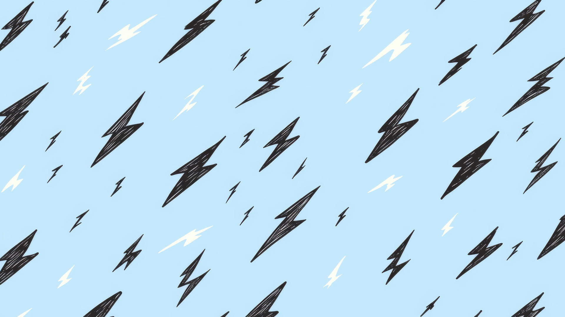 preppy wallpaper with simple monochrome lightning bolts on light blue background