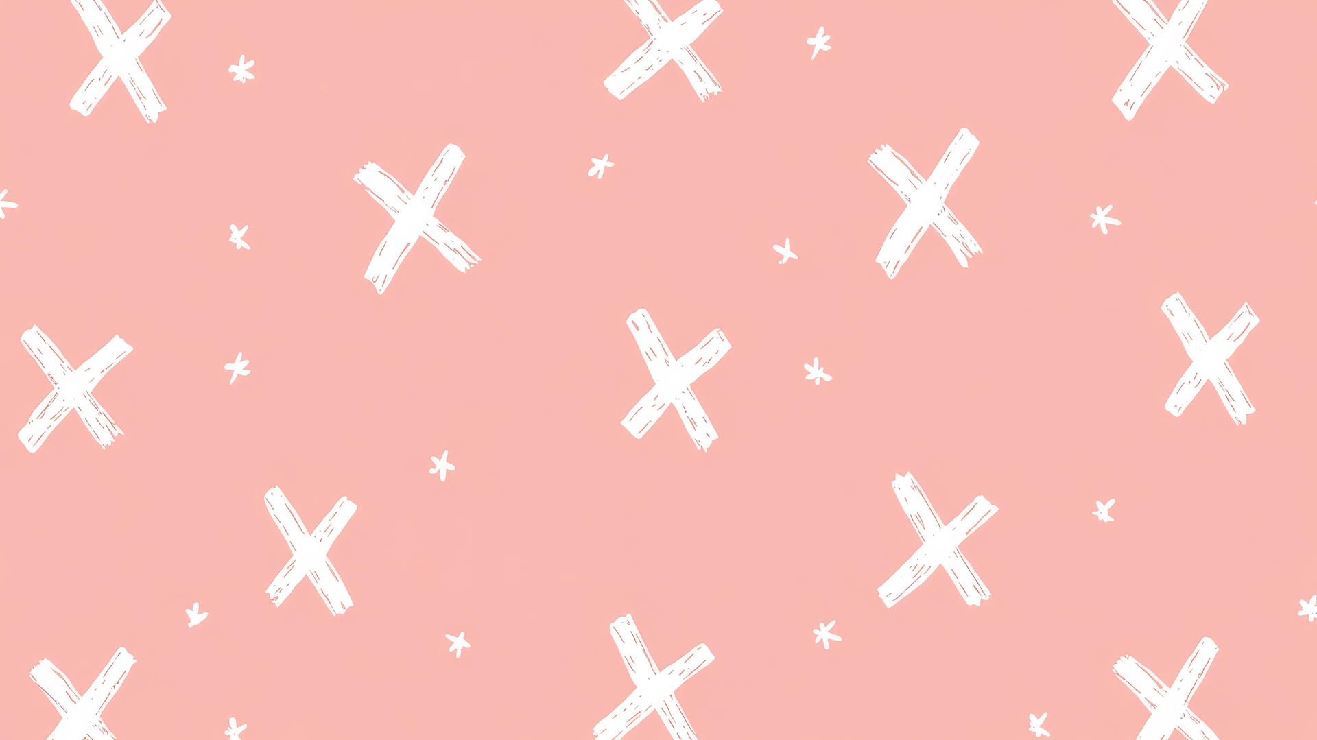 pink preppy wallpaper with white crosses, minimalistic design