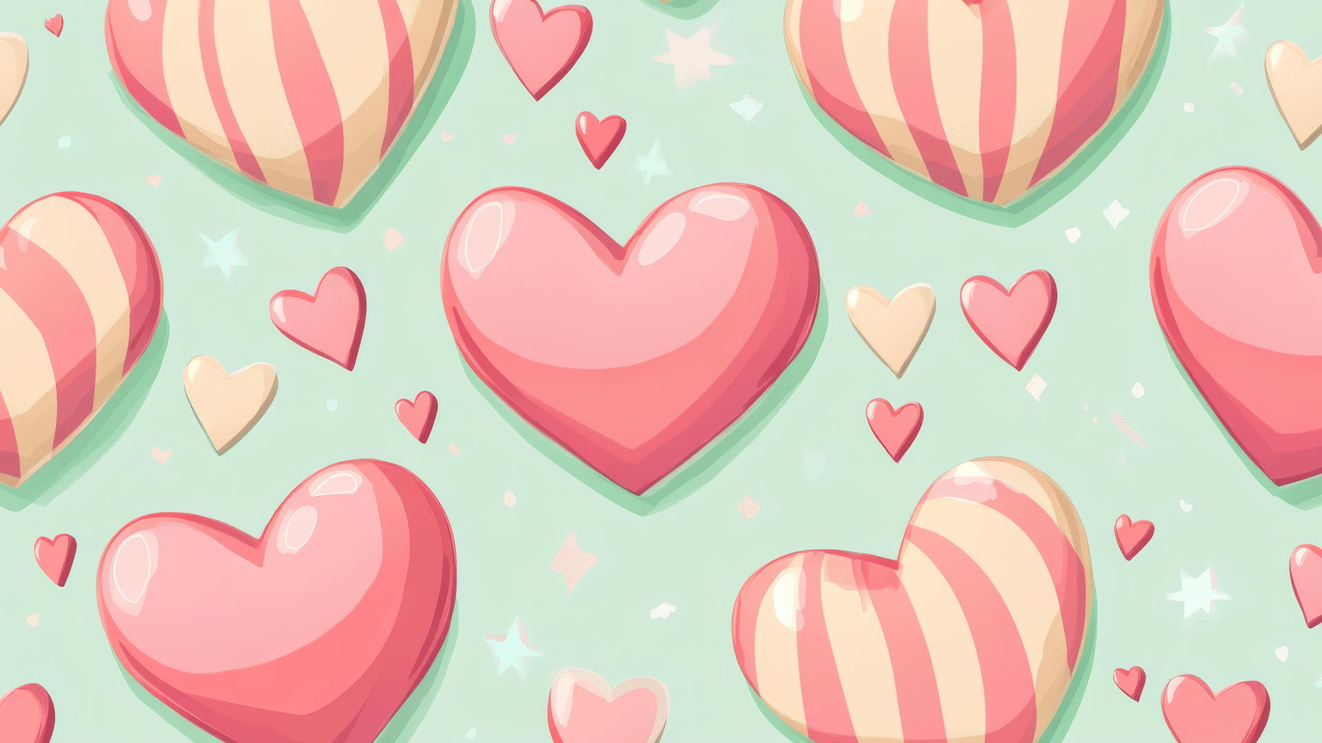 pink preppy wallpaper with retro Valentine's Day pattern