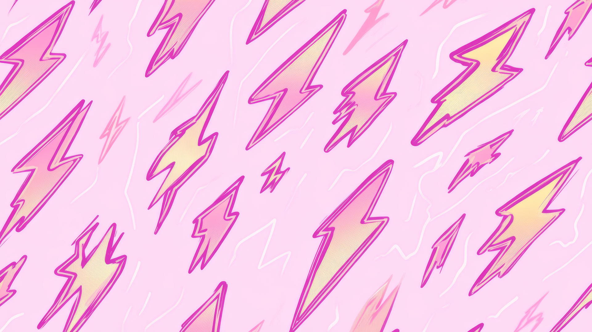 seamless preppy pink wallpaper with pink lightning bolts on light pink background