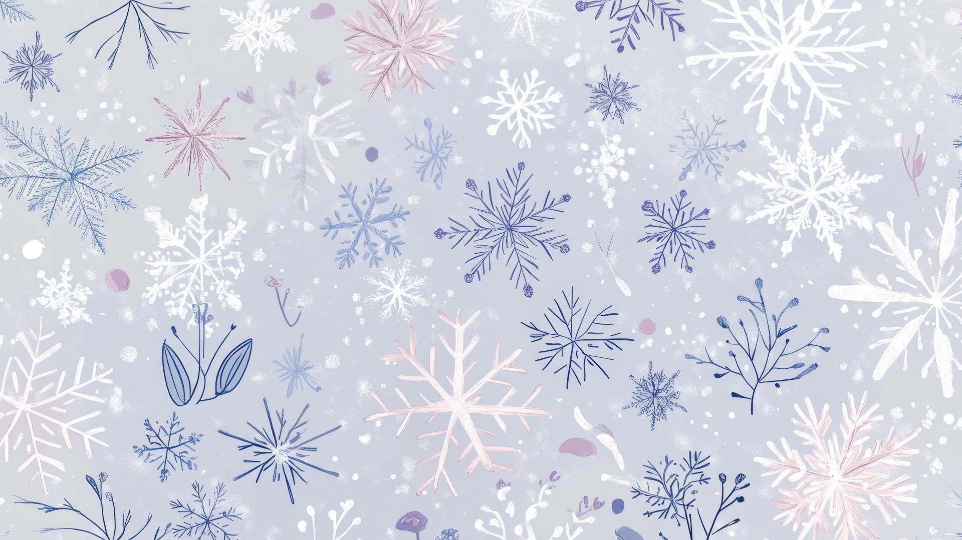 Preppy winter wallpaper with pastel snowflakes and icicles