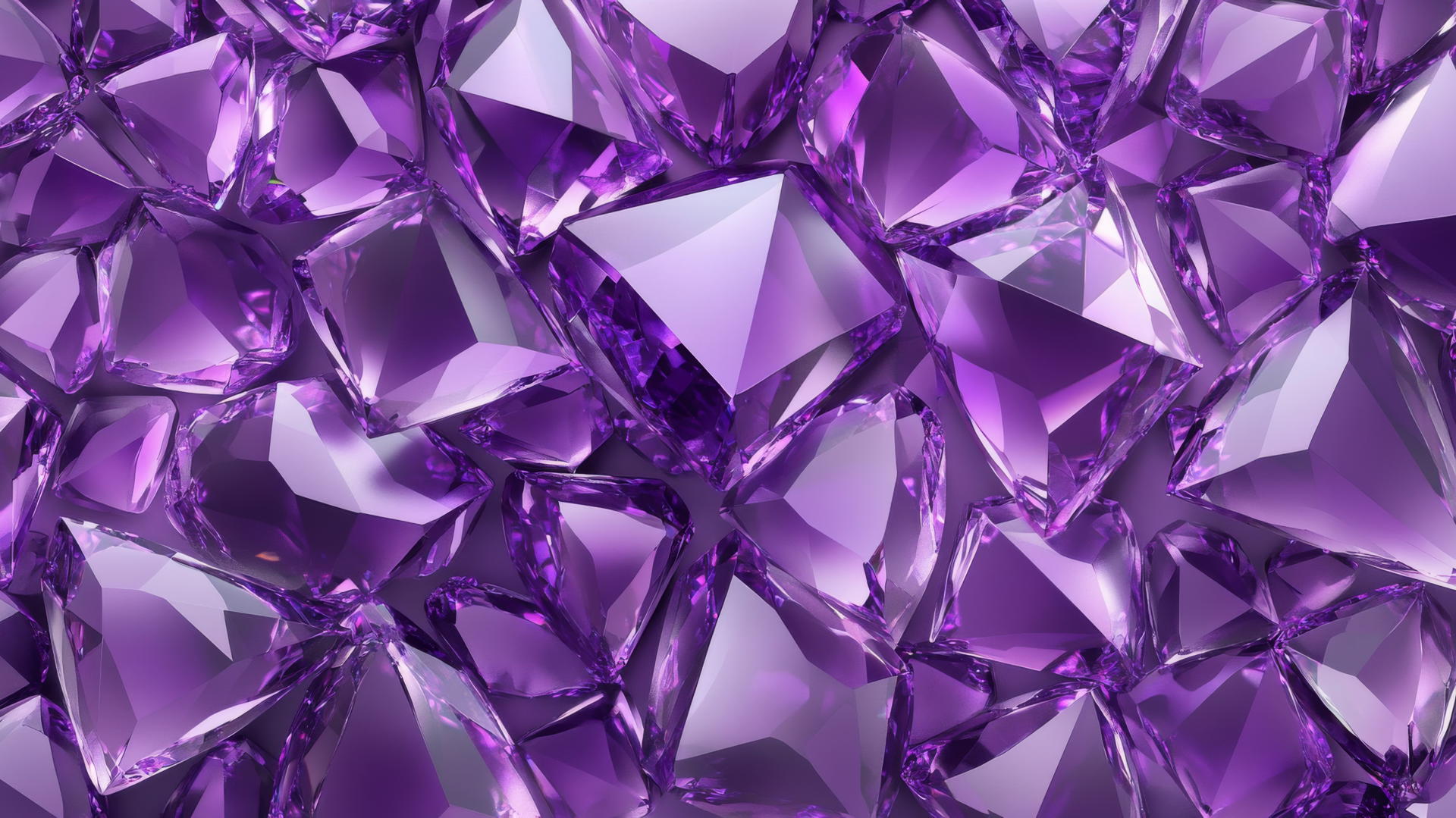 preppy purple wallpaper with faceted gemstones and sparkling highlights on lavender background