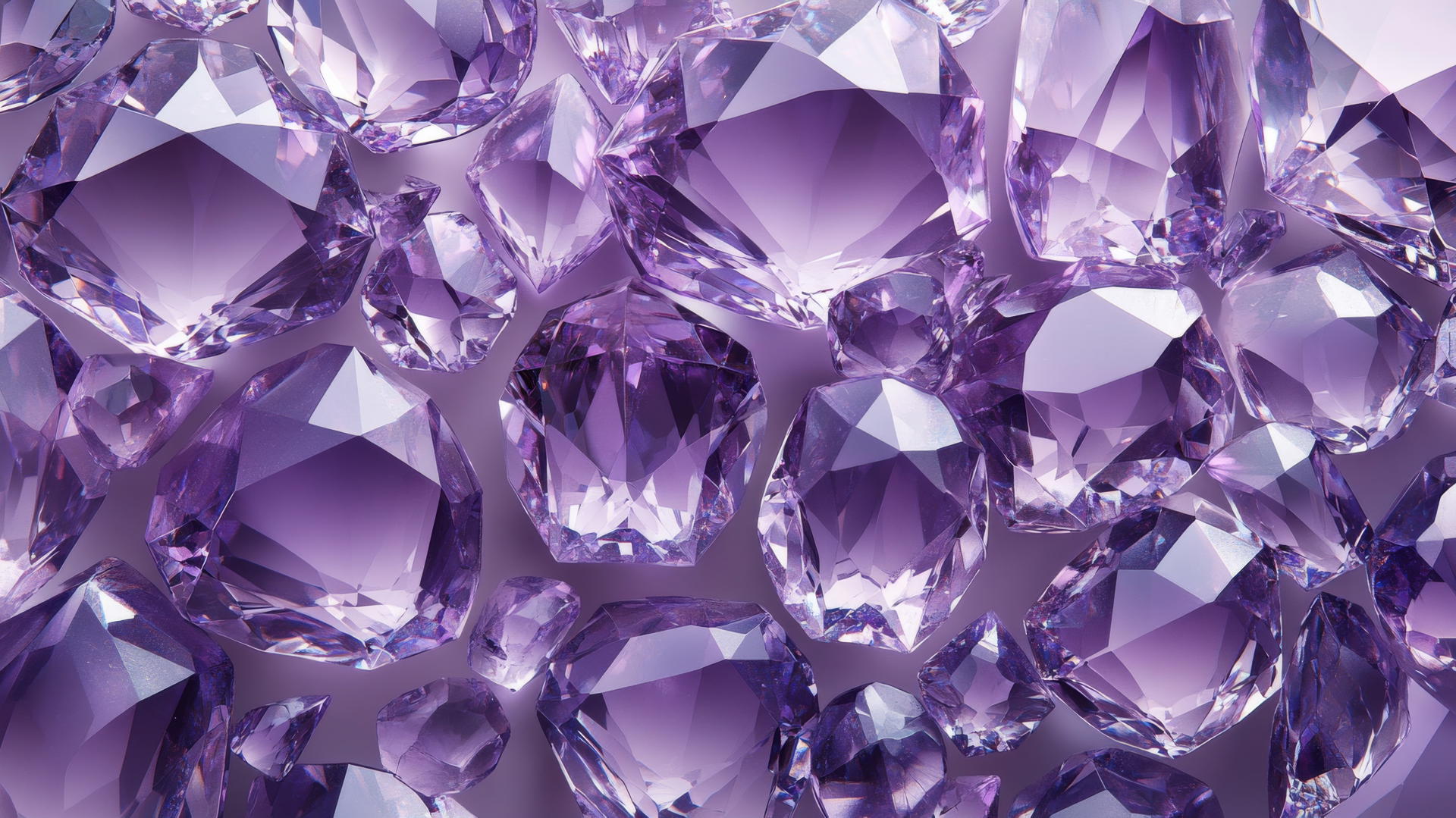 preppy purple wallpaper with faceted gemstones on lavender background