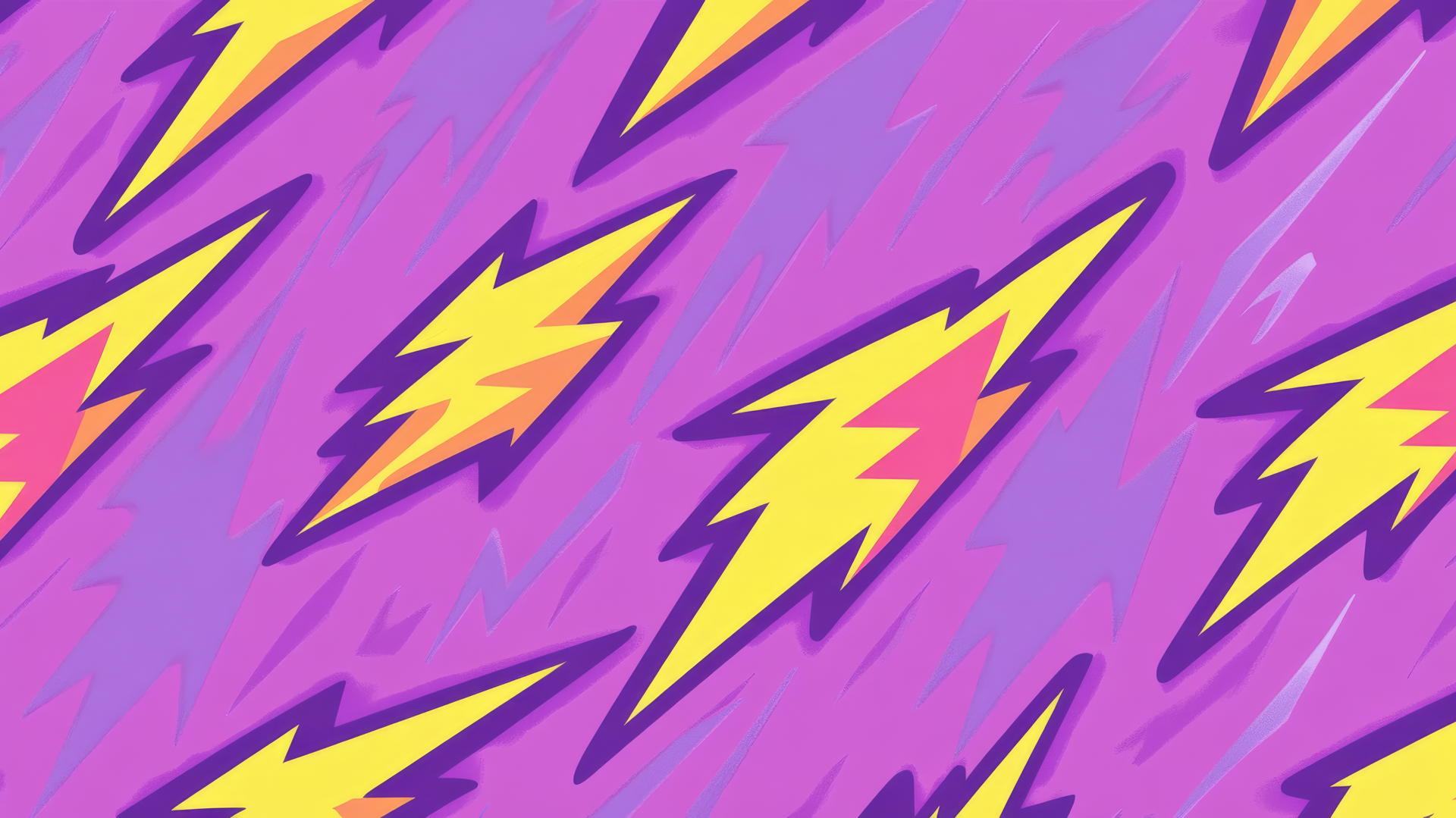 purple preppy wallpaper with bold purple lightning bolts and yellow accents