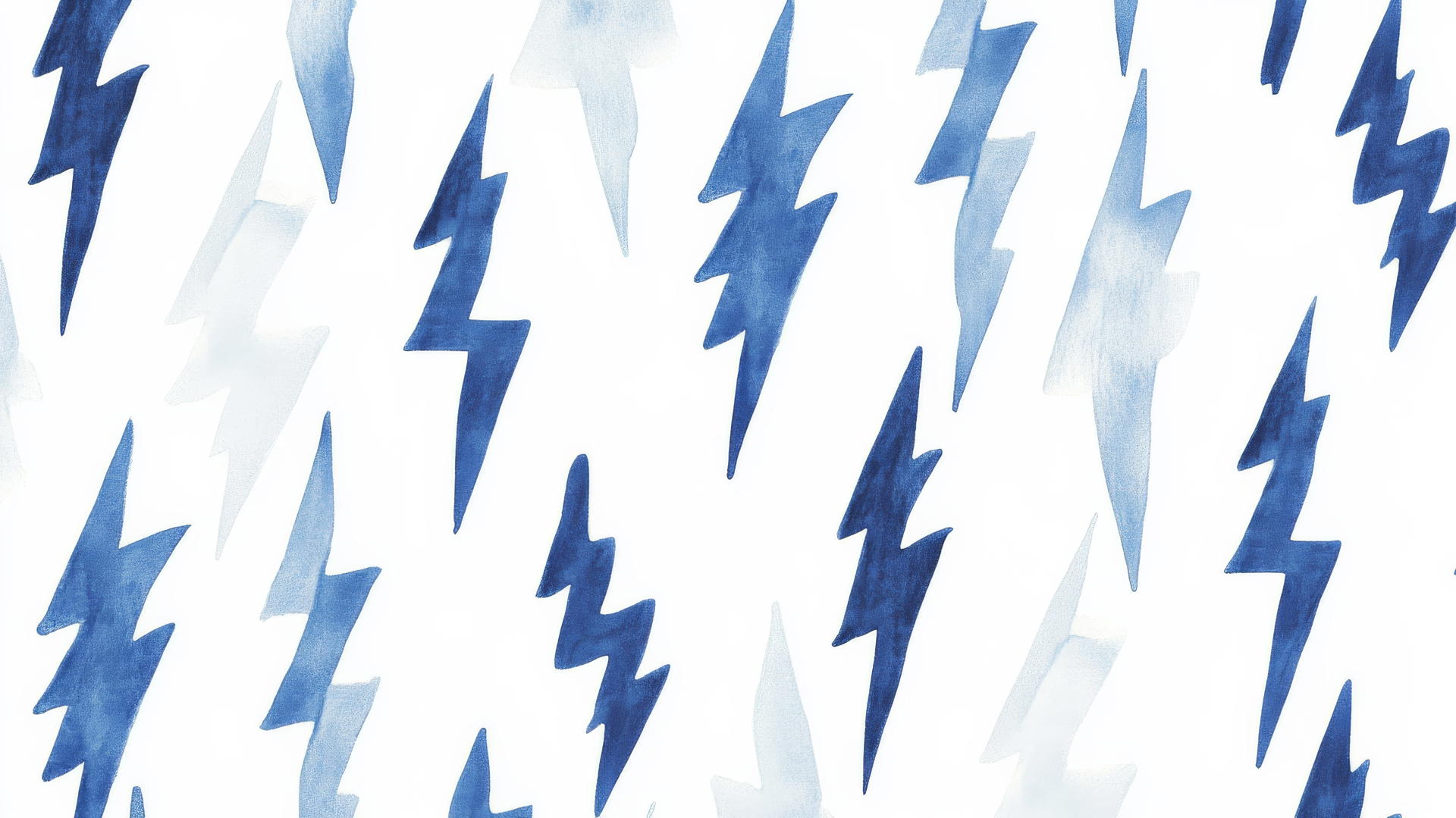Bold preppy blue wallpaper with striking blue lightning bolts on white background