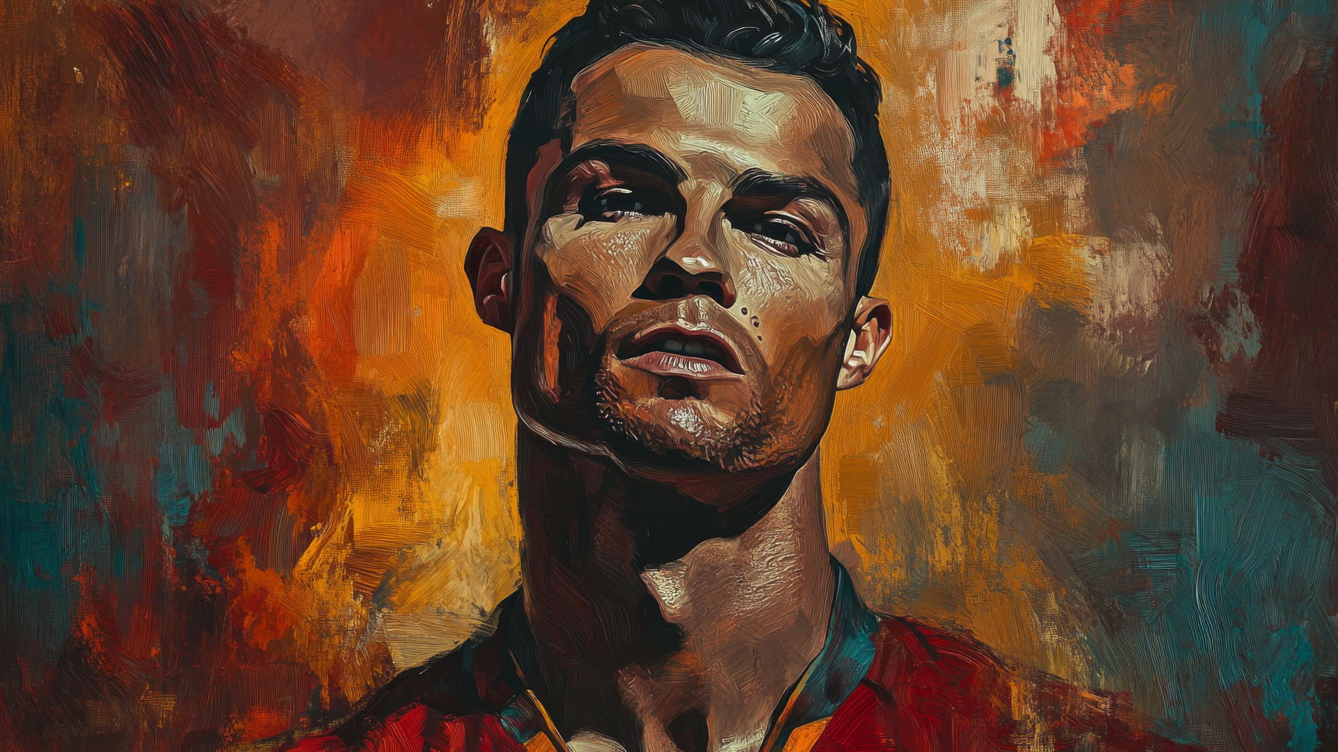cristiano ronaldo wallpaper 4k in classic Renaissance style, intricate details