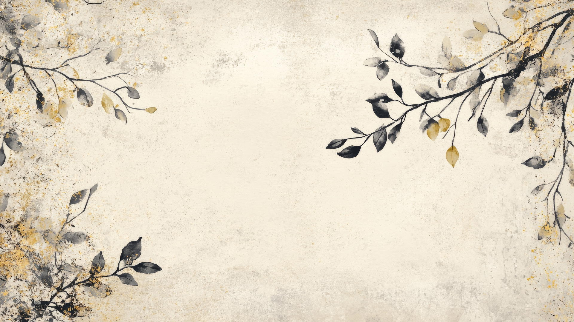 thanksgiving aesthetic wallpaper with autumn branches and gold accents