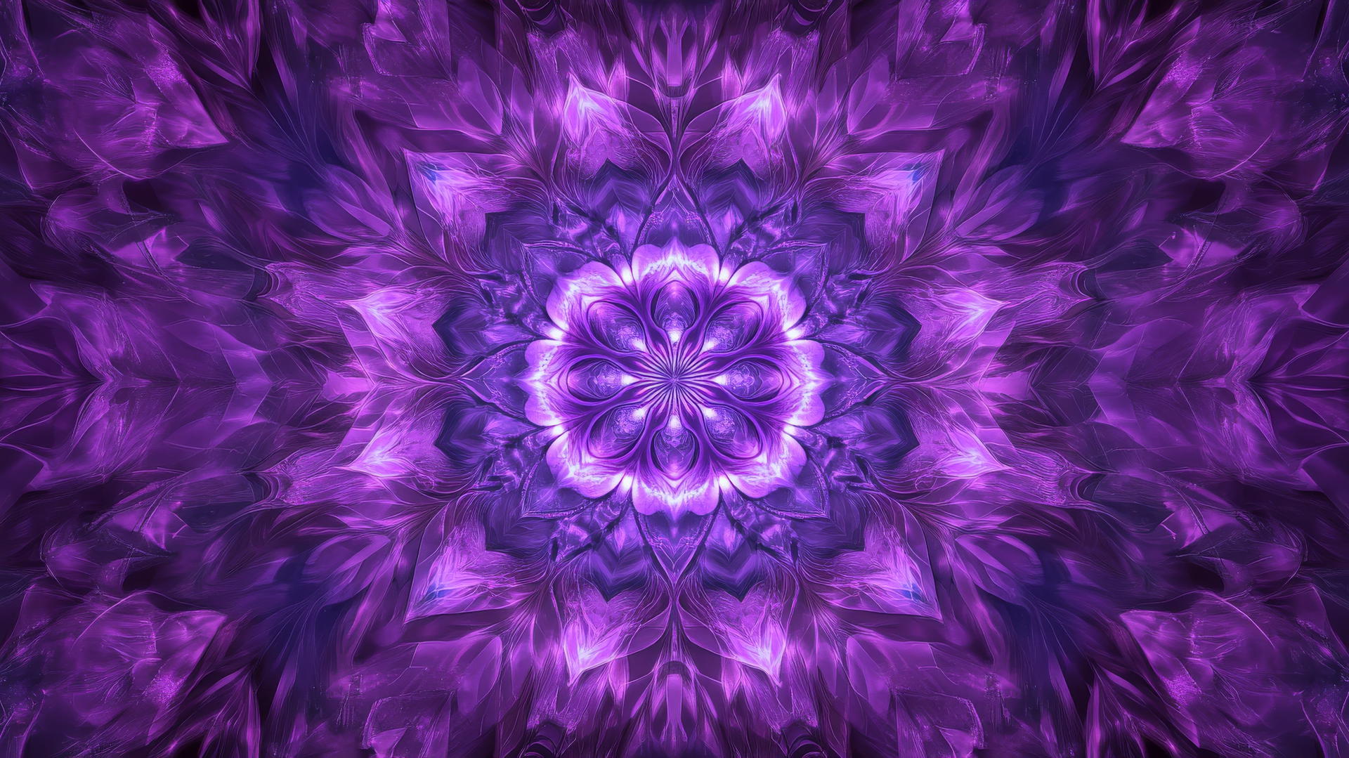 purple wallpaper 4k with symmetrical purple and violet mandala