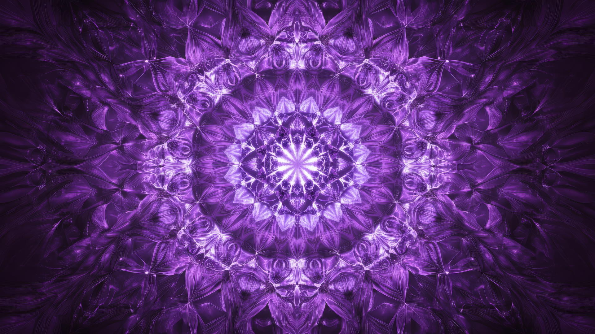 purple wallpaper 4k with a symmetrical mandala in shades of purple and violet