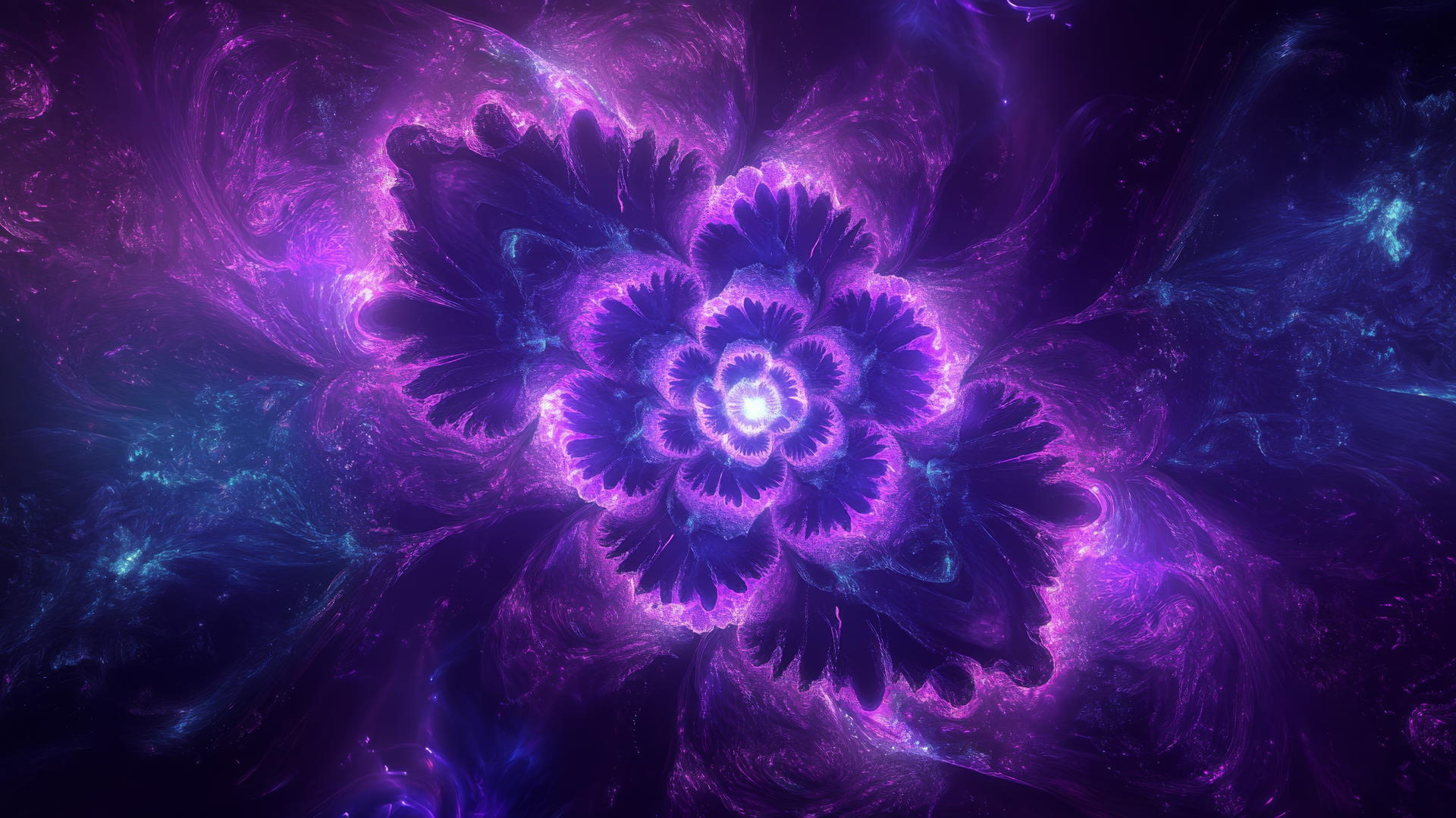 neon purple aesthetic wallpaper with intricate fractal patterns and glowing edges