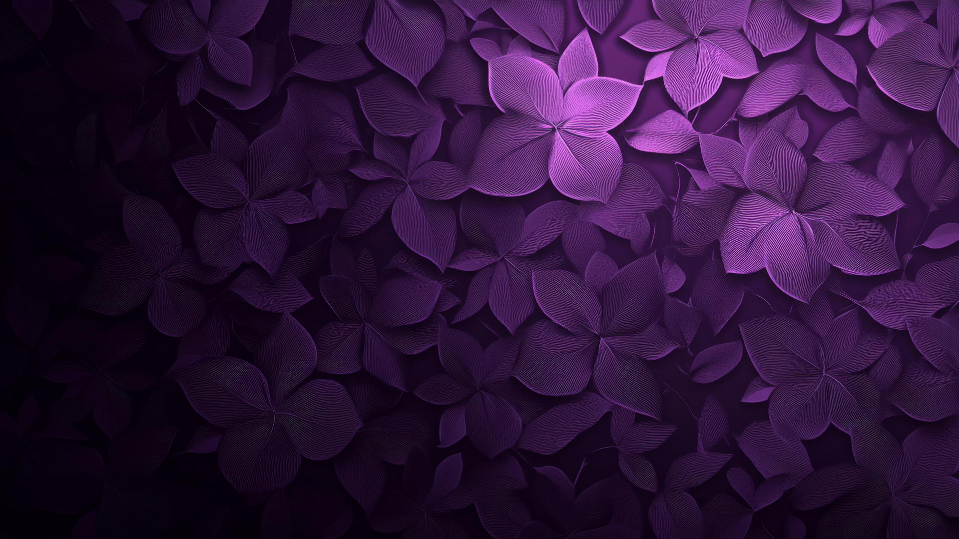 dark purple wallpaper with abstract floral designs and gentle gradients