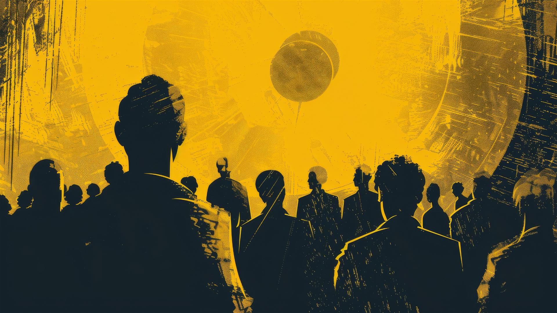 Graphic poster for choral festival, yellow tones