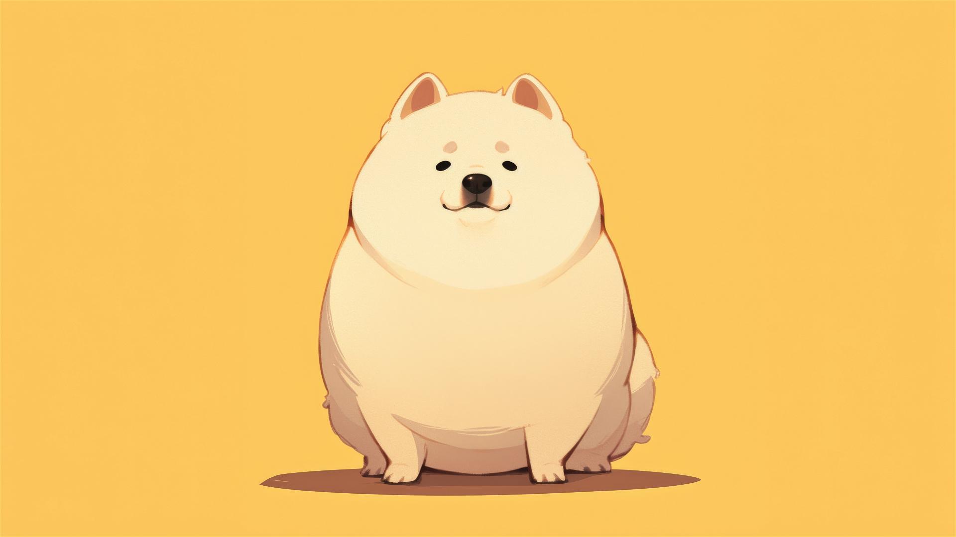 Minimalist chubby dog design for iPhone, 8K detail