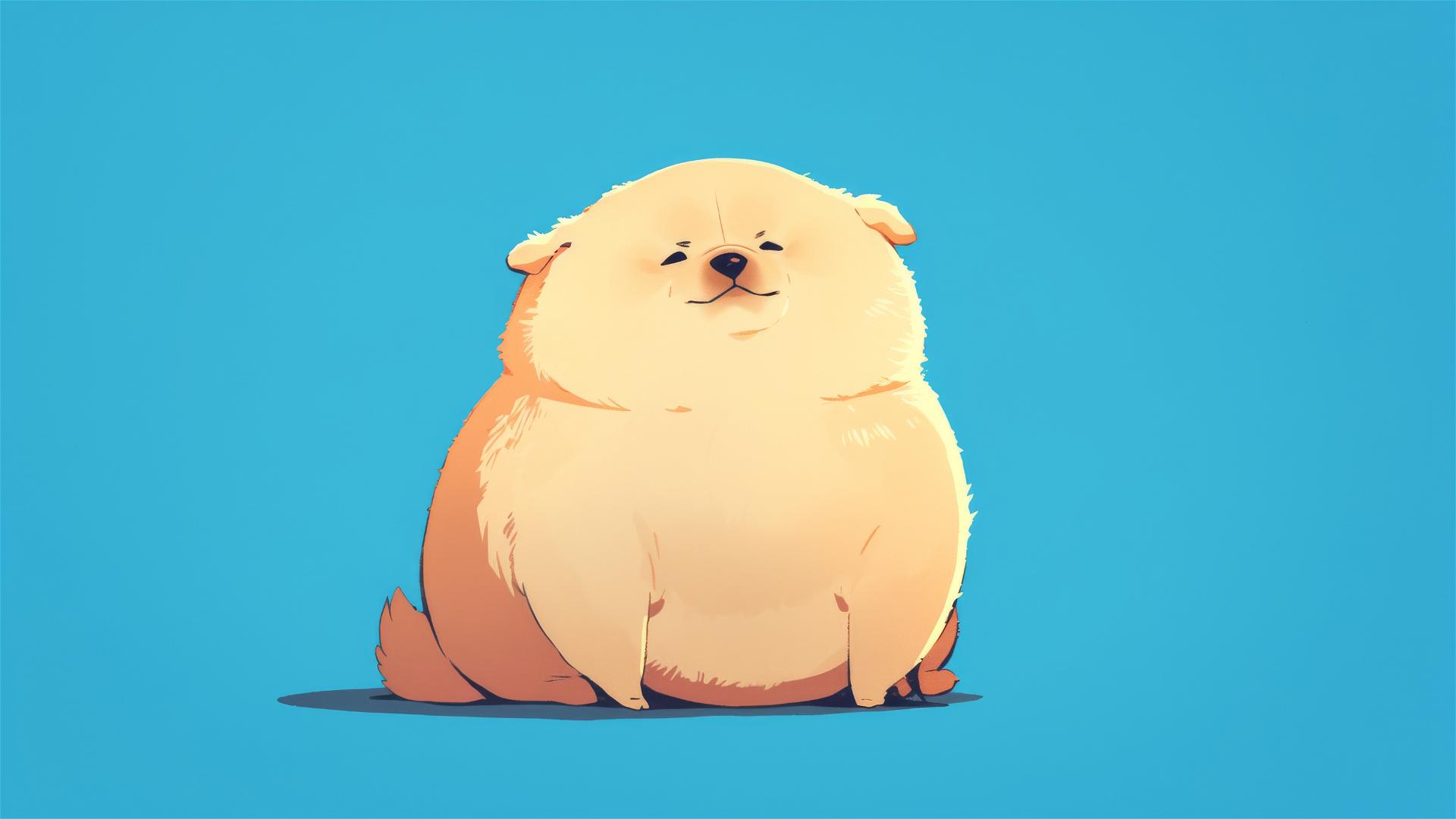 Minimalist chubby dog illustration for iPhone