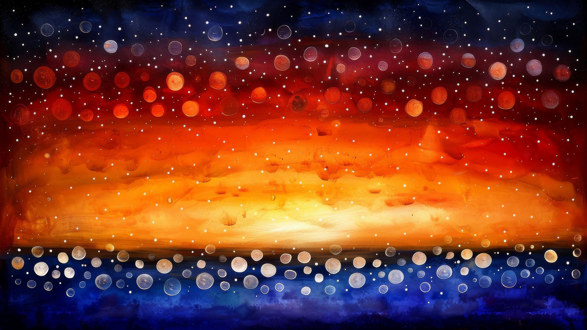 Mysterious forest with hidden creatures under starry sky at sunset