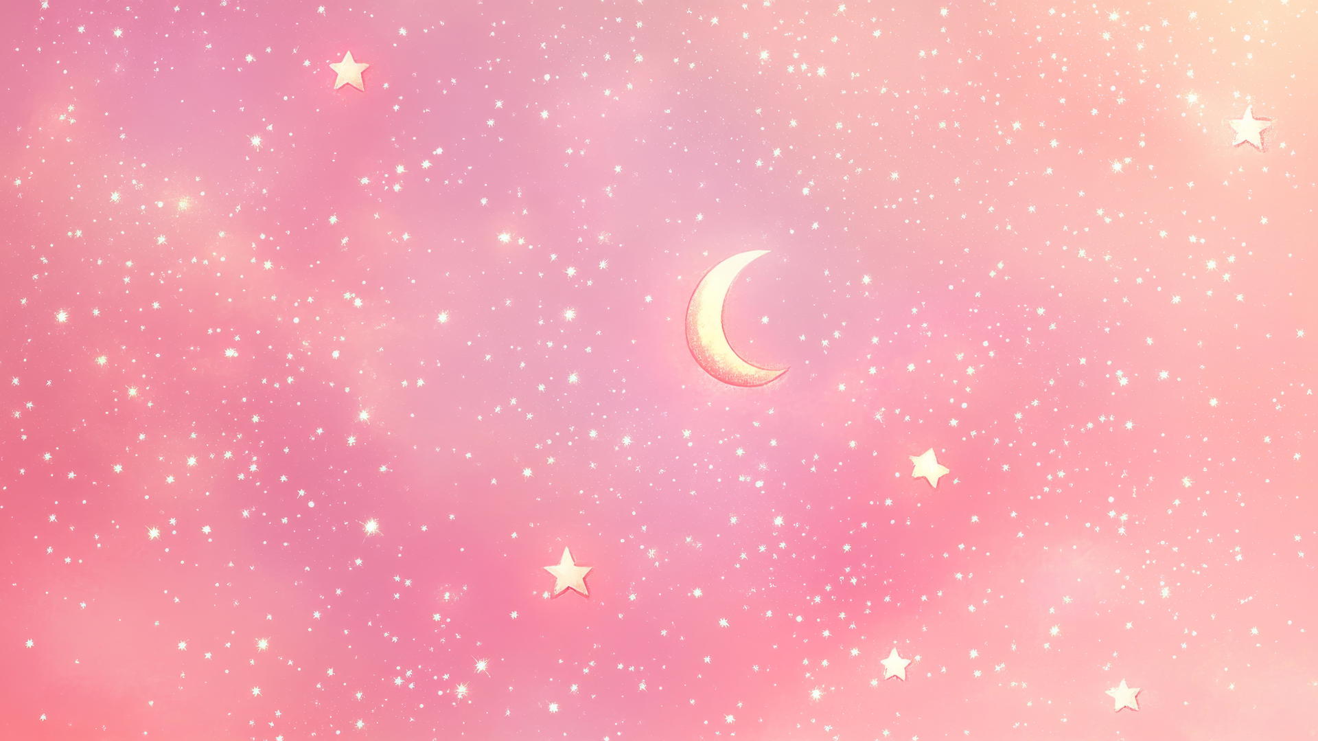 Cute pink wallpaper with tiny stars and moons