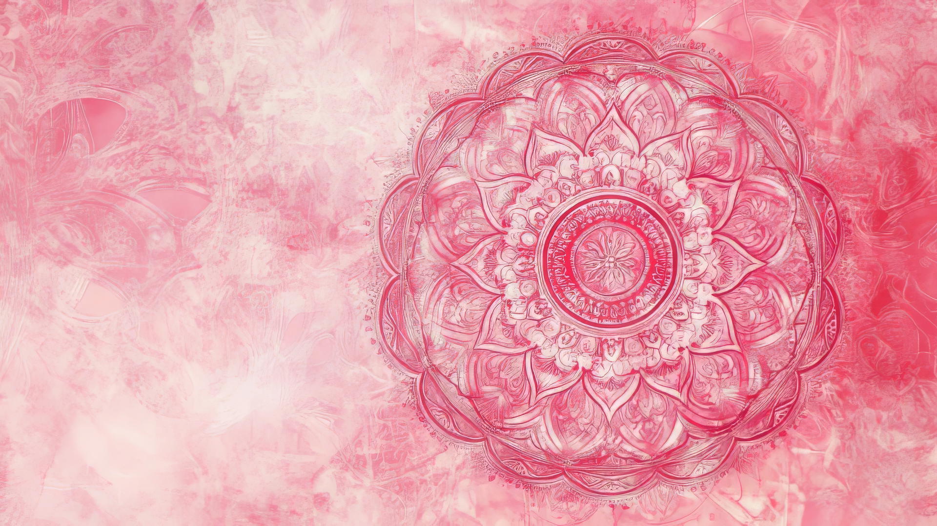 Pink wallpaper aesthetic with intricate mandala design in various shades of pink