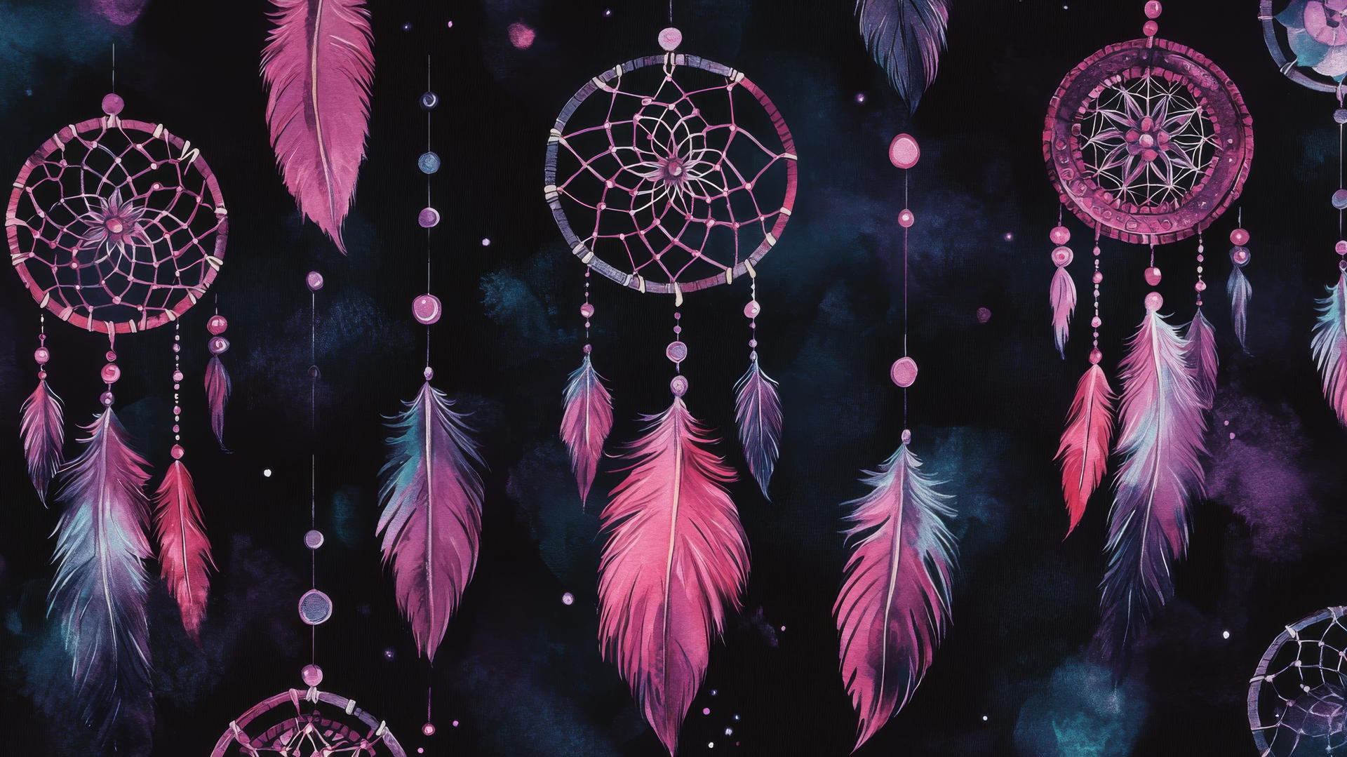black wallpaper for girls with pastel dreamcatchers