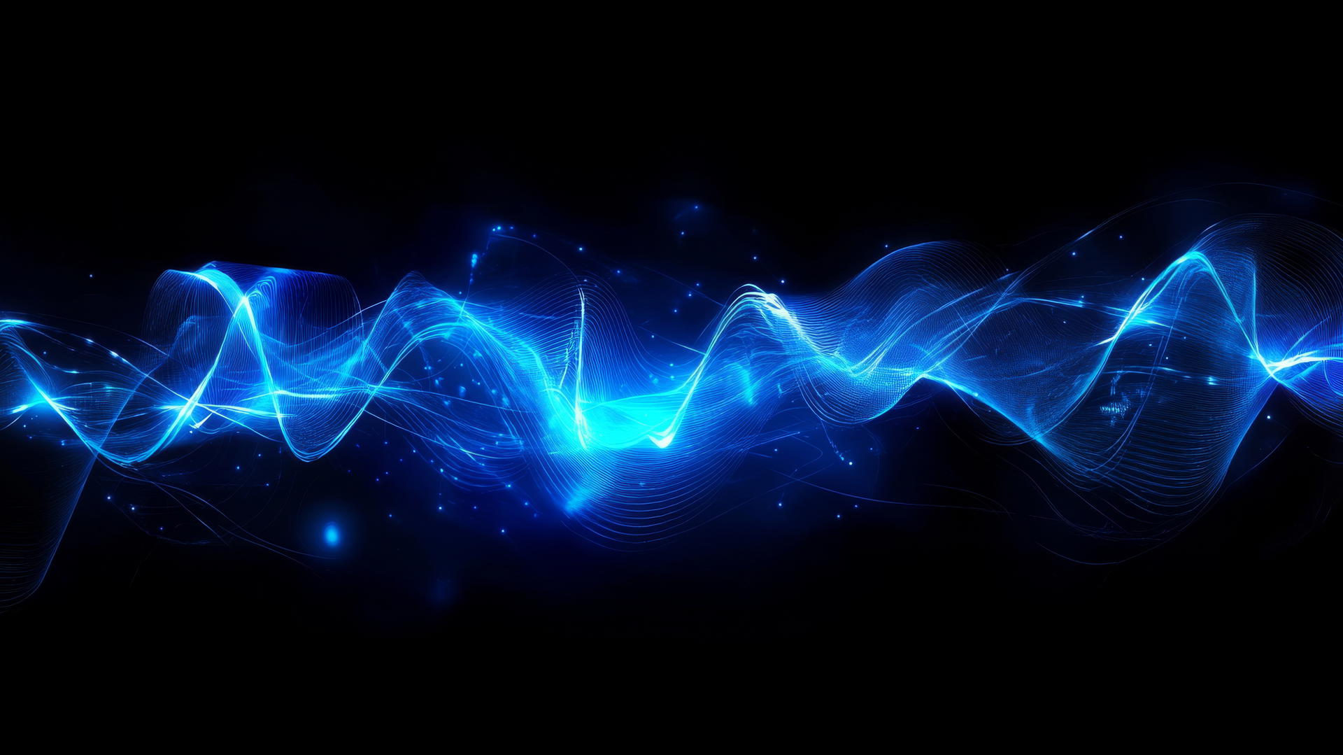 dark blue wallpaper with dynamic digital waveforms