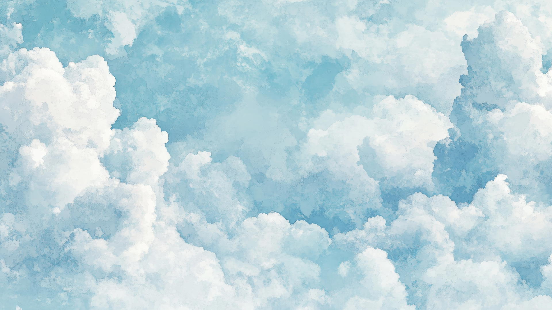 baby blue wallpaper with pastel watercolor clouds