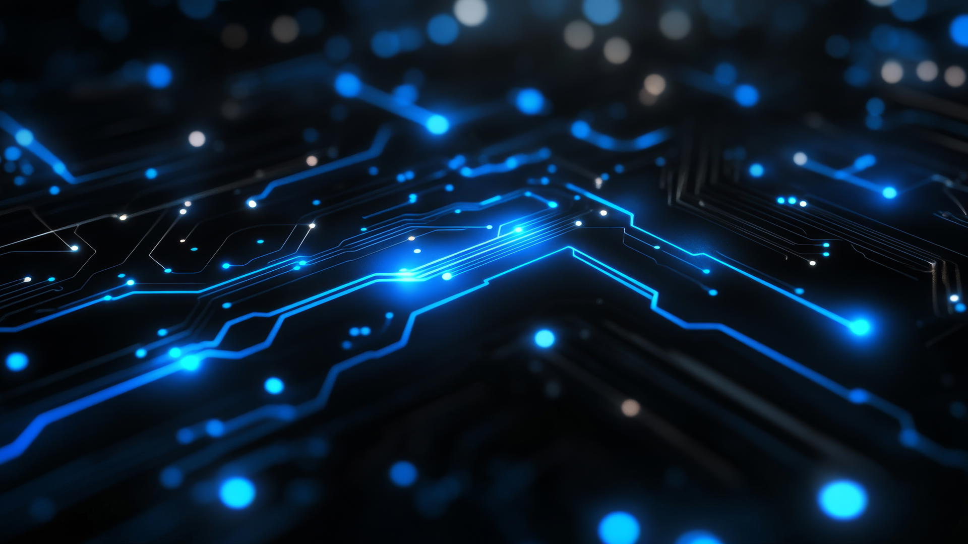black and blue wallpaper with futuristic circuit board design