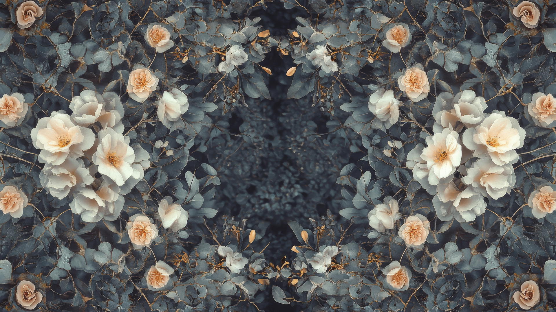 spring wallpaper with blooming flowers and vines