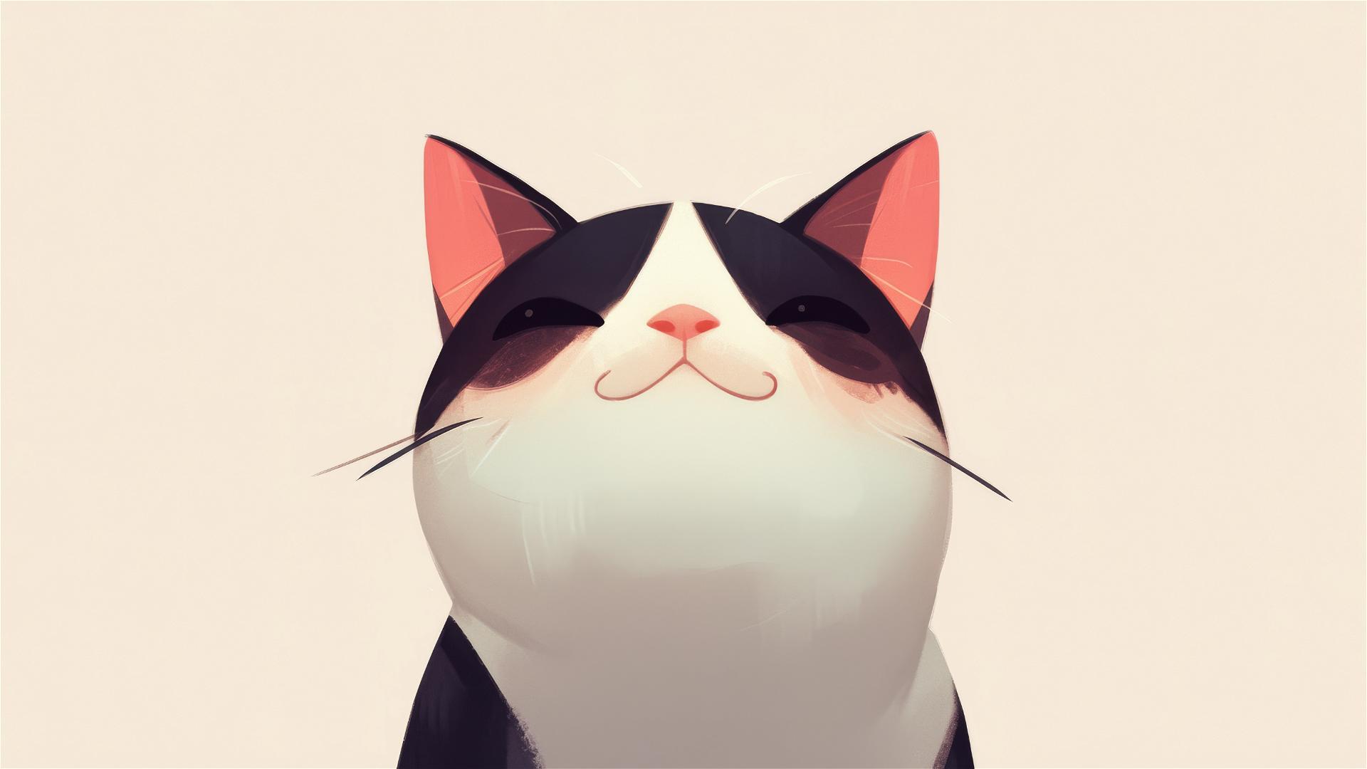 Minimalistic, detailed 8K cat design for iPhone