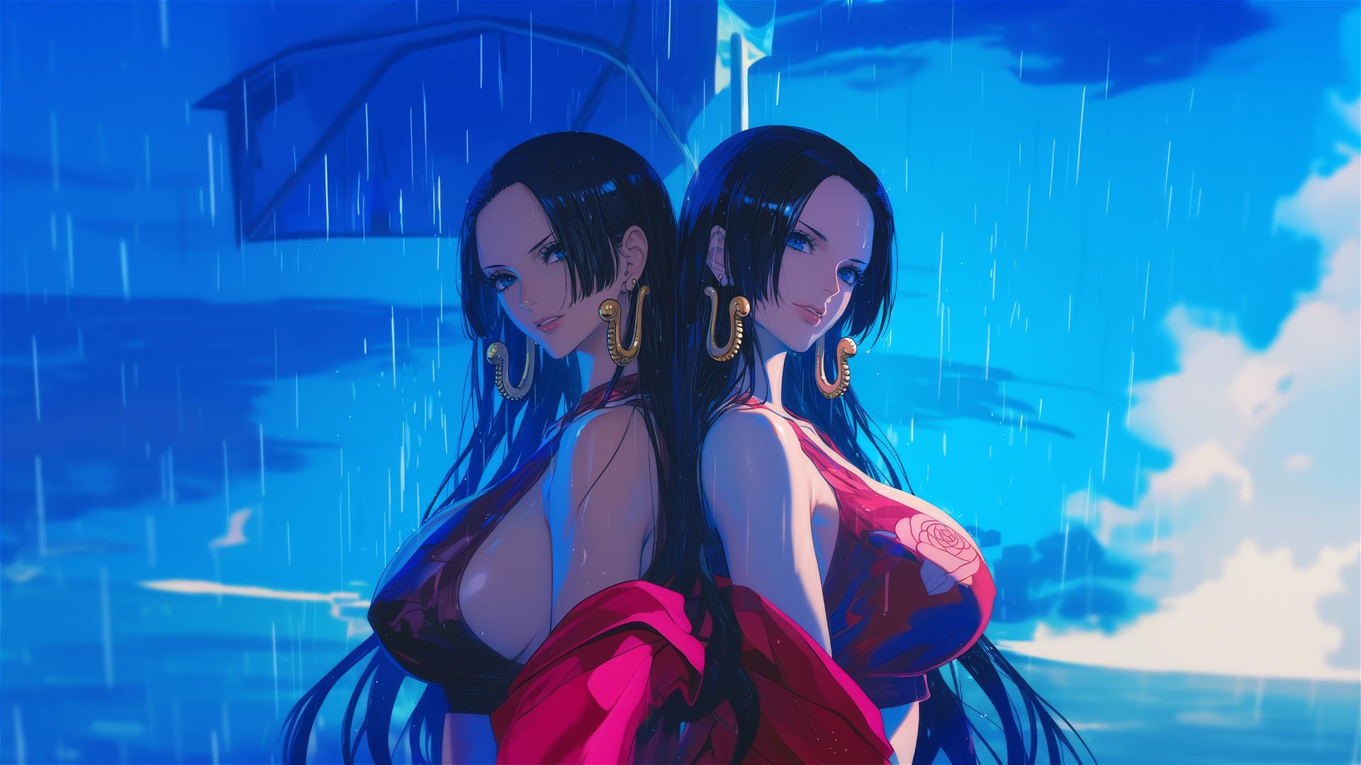 Two Boa Hancock characters from One Piece