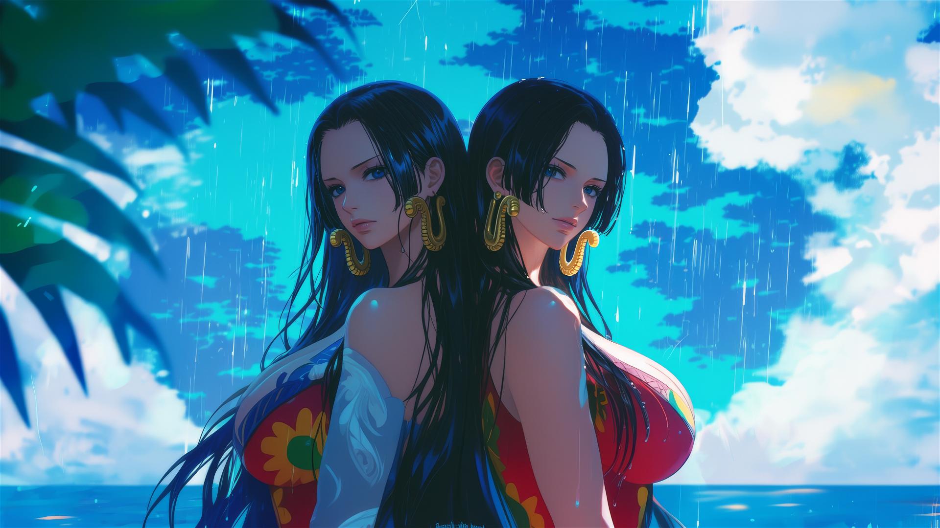 Two Boa Hancock characters from One Piece.