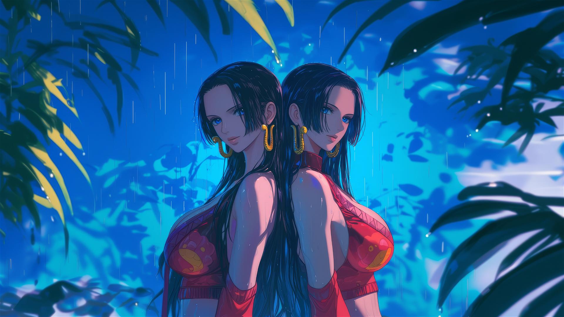 two Boa Hancock characters from One Piece