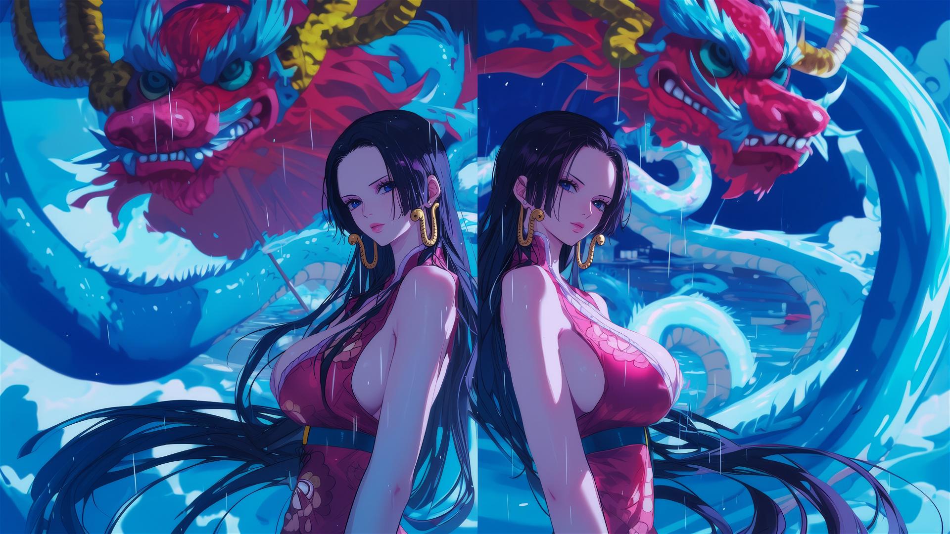 Two Boa Hancock characters from One Piece