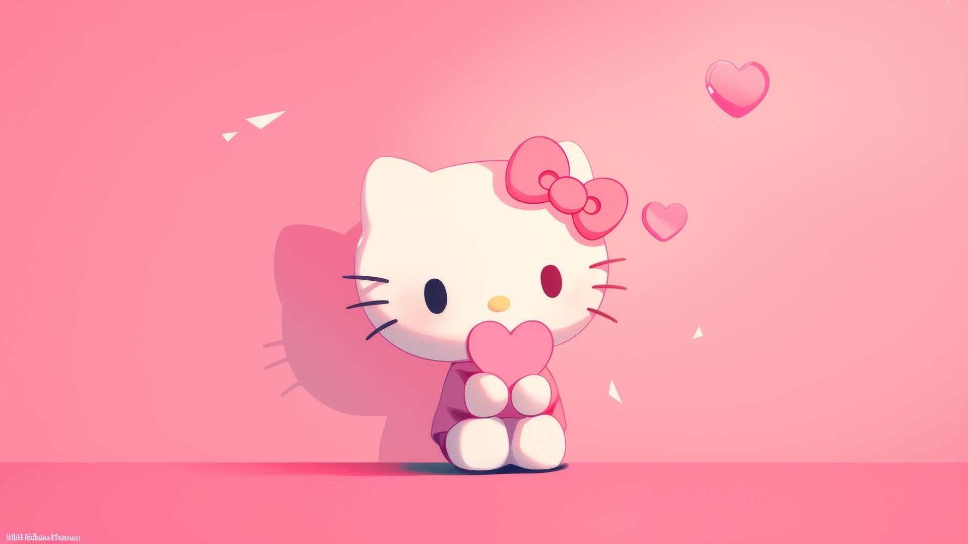 hello kitty wallpaper aesthetic with geometric patterns and a pink gradient
