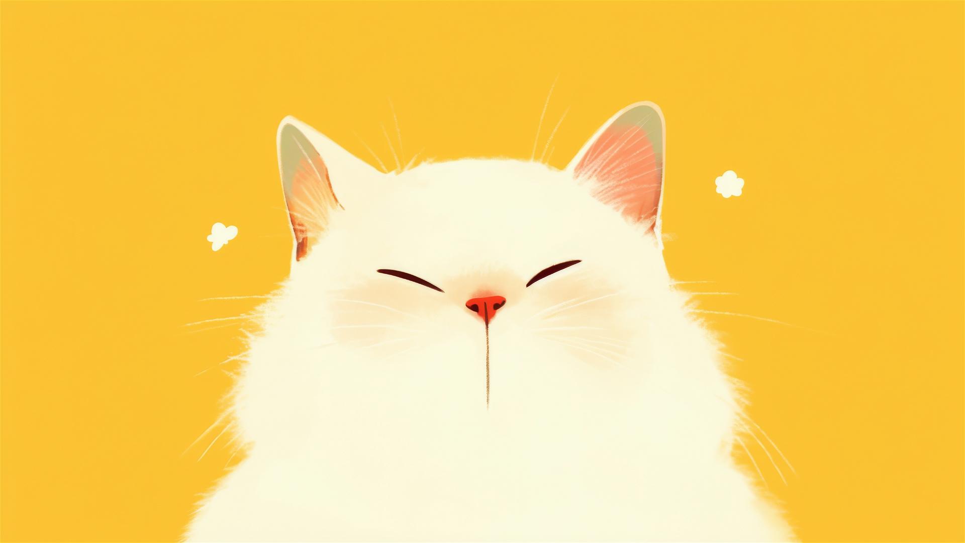 Minimalistic, detailed 8K cat design for iPhone