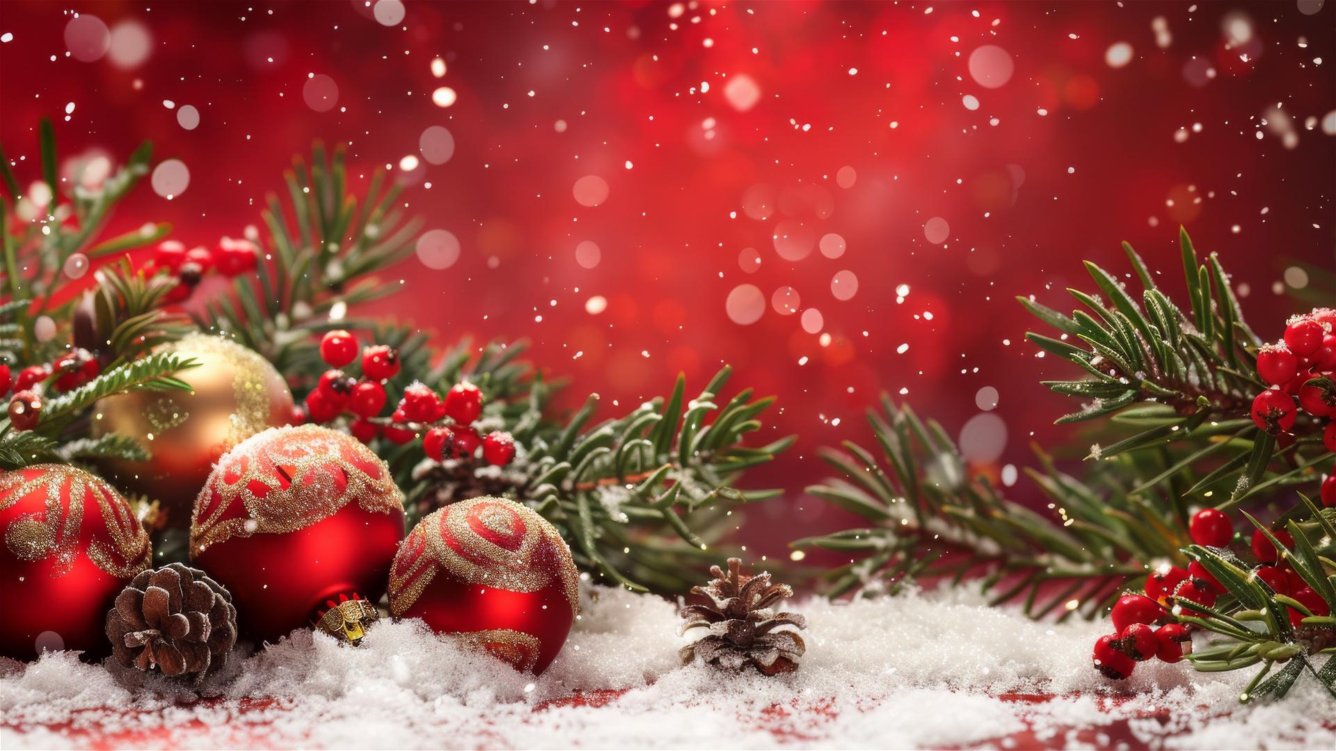 festive Christmas background with holiday elements