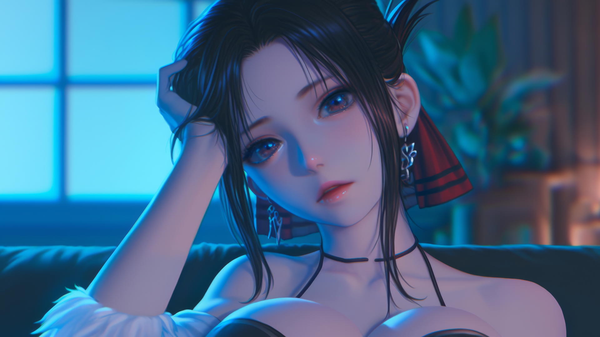 Kaguya Shinomiya with red eyes
